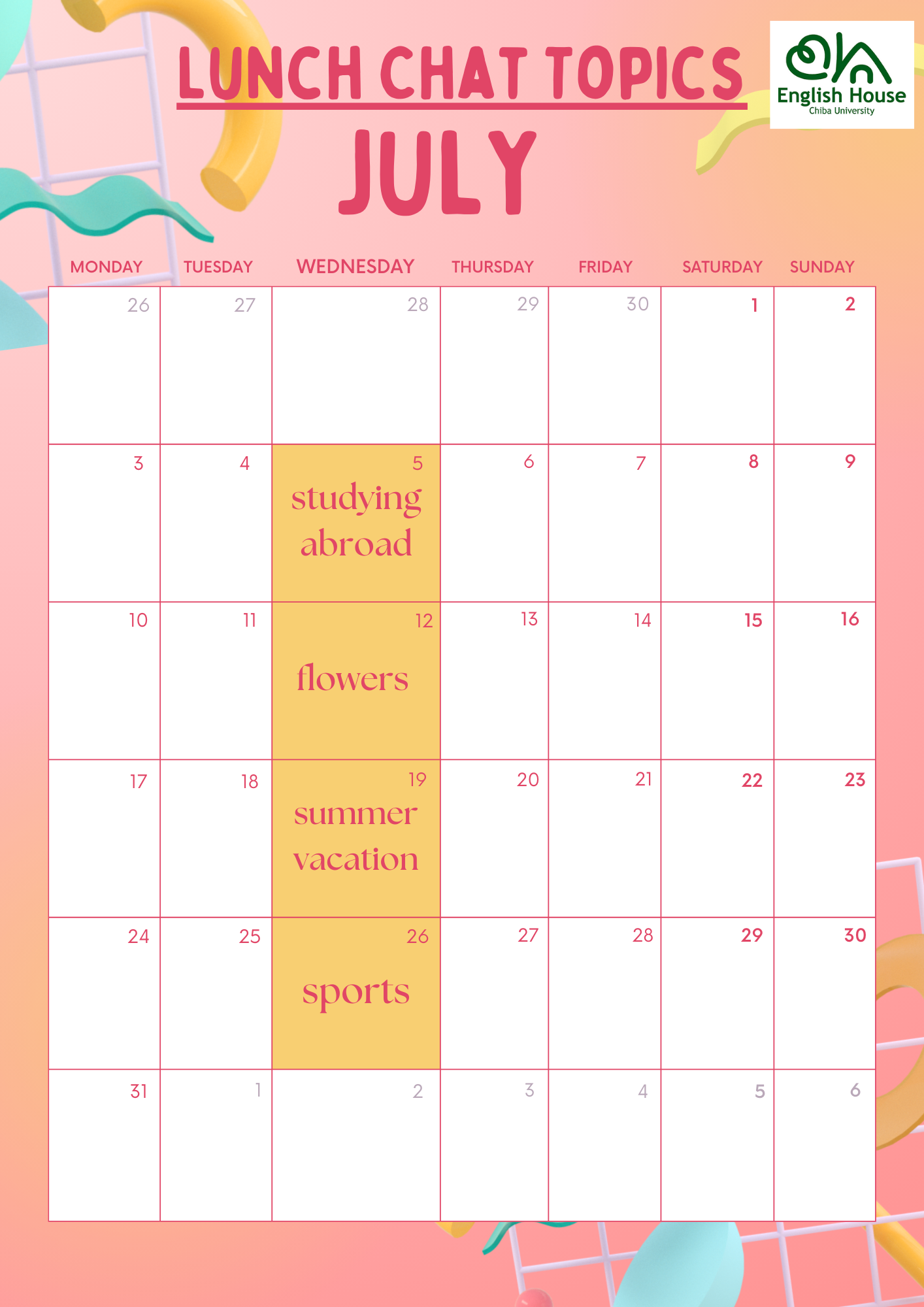 Matsudo Lunch Chat July 2023 Calendar.png