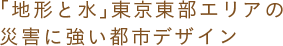 「地形と水」東京東部エリアの災害に強い都市デザイン