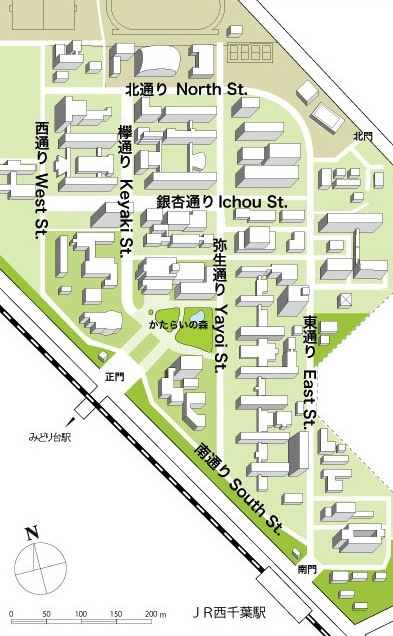 西千葉キャンパス通り名称マップ
